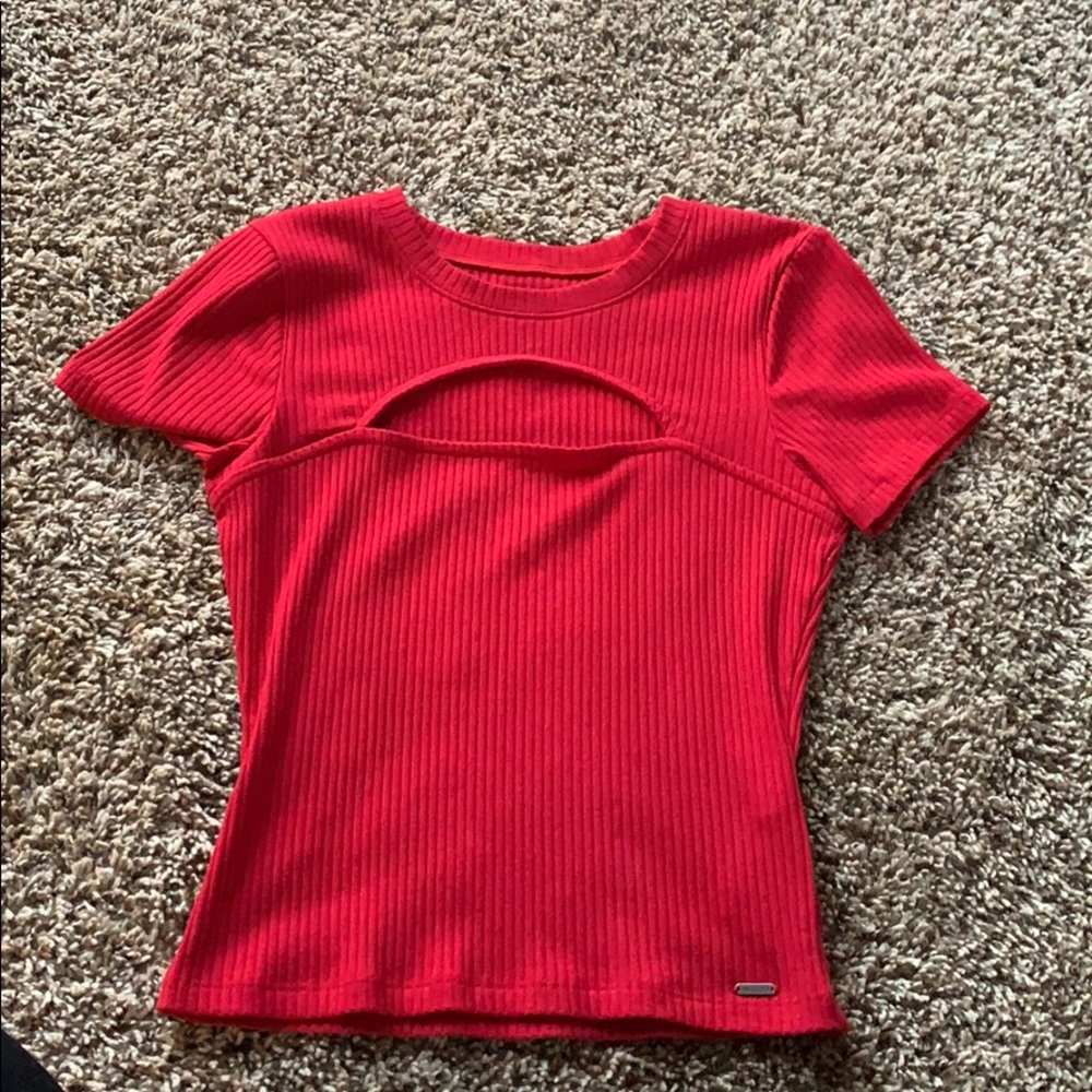 Red crop top